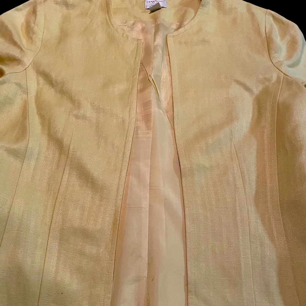 100% Linen Yellow Blazer size 10 by Emma James